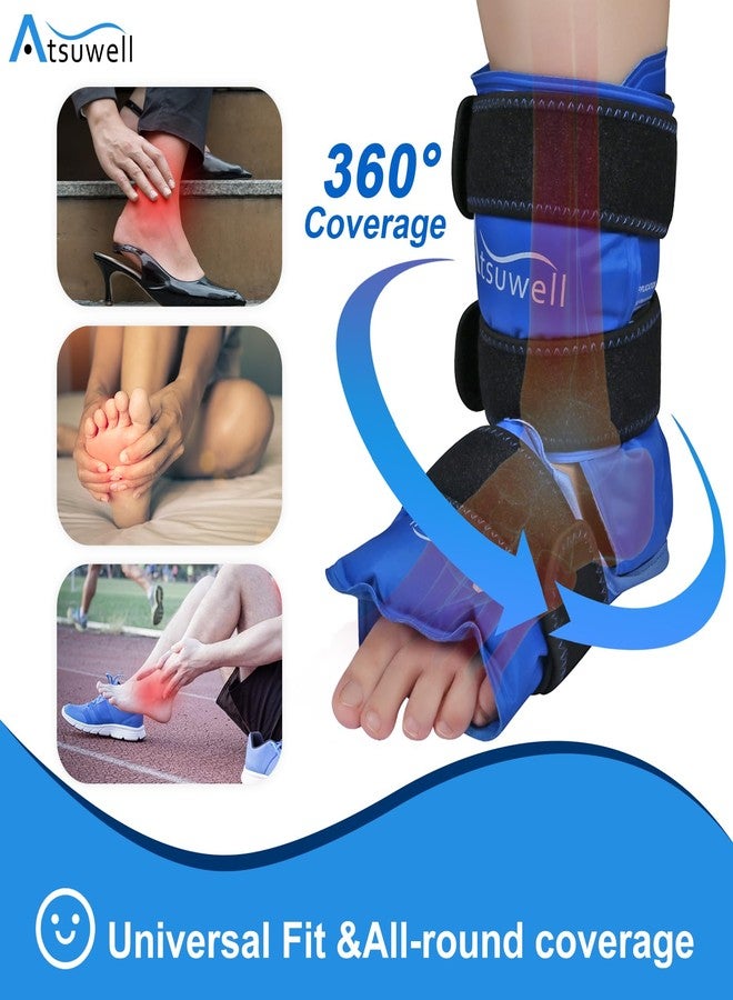 Atsuwell Ankle Ice Pack Wrap, Reusable Ice Pack for Ankle, Large Gel Cold Pack Foot for Cold Compression, Flexible Heel Gel Pack for Men Women, Relaxation - Image 2